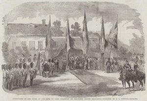 Investituur van de Orde van het Bad, door Lord Stratford de Redcliffe, voor Sebastopol door Edward Angelo Goodall
